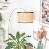 Ramila Staande lamp, Booglampen Messing, Zwart, 1-licht, Stoffen lampenkap