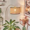 Ramila Staande lamp, Booglampen Messing, Zwart, 1-licht, Stoffen lampenkap