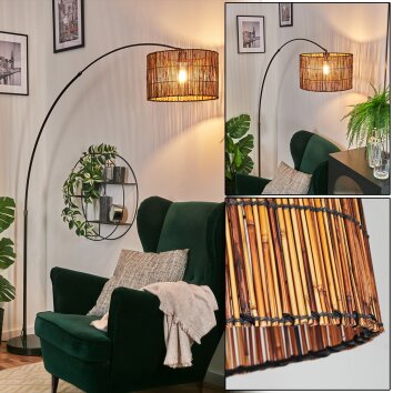 Cando Staande lamp, Booglampen Chroom, Zwart, 1-licht