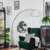 Bassagoda Staande lamp, Booglampen Chroom, Zwart, 1-licht, Stoffen kap
