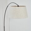 Bassagoda Staande lamp, Booglampen Chroom, Zwart, 1-licht, Stoffen kap
