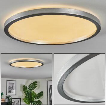 Xarel Plafondlamp, Paneel LED Zilver, 1-licht
