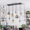 Koyoto Hanglamp, Kogellampje, Hanglamp Amber, Duidelijk, Rookkleurig, 8-lichts