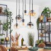 Koyoto Hanglamp, Kogellampje, Hanglamp Amber, Duidelijk, Rookkleurig, 6-lichts