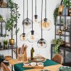 Koyoto Hanglamp, Kogellampje, Hanglamp Amber, Duidelijk, Rookkleurig, 6-lichts