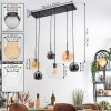 Koyoto Hanglamp, Kogellampje, Hanglamp Amber, Chroom, Duidelijk, Rookkleurig, 6-lichts