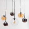 Koyoto Hanglamp, Kogellampje, Hanglamp Amber, Chroom, Duidelijk, Rookkleurig, 6-lichts