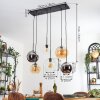 Koyoto Hanglamp, Kogellampje, Hanglamp Amber, Chroom, Duidelijk, Rookkleurig, 6-lichts