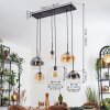 Koyoto Hanglamp, Kogellampje, Hanglamp Amber, Duidelijk, Rookkleurig, 6-lichts