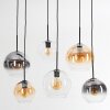 Koyoto Hanglamp, Kogellampje, Hanglamp Amber, Duidelijk, Rookkleurig, 6-lichts