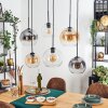 Koyoto Hanglamp, Kogellampje, Hanglamp Amber, Duidelijk, Rookkleurig, 6-lichts
