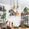 Ripoll Hanglamp, Kogellampje, Hanglamp Amber, Duidelijk, Rookkleurig, 6-lichts
