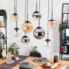 Gastor Hanglamp, Kogellampje, Hanglamp Amber, Chroom, Duidelijk, Rookkleurig, 8-lichts