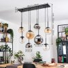 Gastor Hanglamp, Kogellampje, Hanglamp Amber, Chroom, Duidelijk, Rookkleurig, 8-lichts