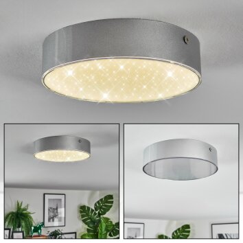 Elmar Plafondlamp, Paneel LED Zilver, 1-licht