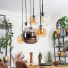 Koyoto Hanglamp, Kogellampje, Hanglamp Amber, Chroom, Duidelijk, Rookkleurig, 6-lichts