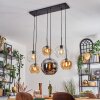 Koyoto Hanglamp, Kogellampje, Hanglamp Amber, Chroom, Duidelijk, Rookkleurig, 6-lichts