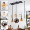 Koyoto Hanglamp, Kogellampje, Hanglamp Amber, Chroom, Duidelijk, Rookkleurig, 6-lichts