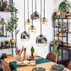 Ripoll Hanglamp, Kogellampje, Hanglamp Amber, Duidelijk, Rookkleurig, 6-lichts