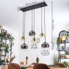 Ripoll Hanglamp, Kogellampje, Hanglamp Amber, Duidelijk, Rookkleurig, 6-lichts