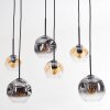 Ripoll Hanglamp, Kogellampje, Hanglamp Amber, Duidelijk, Rookkleurig, 6-lichts
