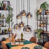 Ripoll Hanglamp, Kogellampje, Hanglamp Duidelijk, Rookkleurig, 6-lichts