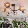 Ripoll Plafondlamp, Kogellampje Duidelijk, Rookkleurig, 6-lichts