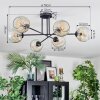 Ripoll Plafondlamp, Kogellampje Amber, Duidelijk, 6-lichts