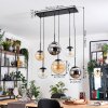 Gastor Hanglamp, Kogellampje, Hanglamp Amber, Chroom, Duidelijk, Rookkleurig, 6-lichts