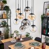 Gastor Hanglamp, Kogellampje, Hanglamp Amber, Duidelijk, Rookkleurig, 8-lichts