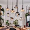 Gastor Hanglamp, Kogellampje, Hanglamp Amber, Duidelijk, Rookkleurig, 8-lichts