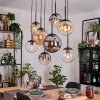 Gastor Hanglamp, Kogellampje, Hanglamp Amber, Duidelijk, Rookkleurig, 8-lichts