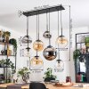 Gastor Hanglamp, Kogellampje, Hanglamp Amber, Chroom, Duidelijk, Rookkleurig, 8-lichts