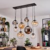 Gastor Hanglamp, Kogellampje, Hanglamp Amber, Chroom, Duidelijk, Rookkleurig, 8-lichts