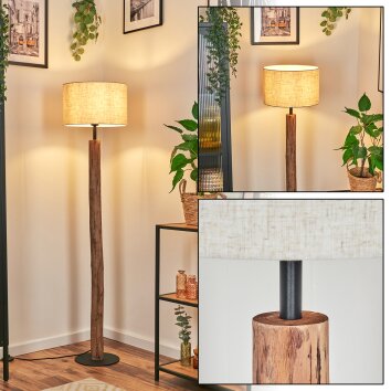 Bassagoda Staande lamp Natuurlijke kleuren, Zwart, 1-licht