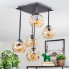 Ripoll Plafondlamp, Kogellampje Amber, 5-lichts