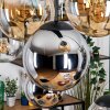 Gastor Hanglamp, Kogellampje, Hanglamp Amber, Chroom, Duidelijk, Rookkleurig, 8-lichts