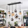 Gastor Hanglamp, Kogellampje, Hanglamp Amber, Chroom, Duidelijk, Rookkleurig, 8-lichts