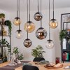 Gastor Hanglamp, Kogellampje, Hanglamp Amber, Chroom, Duidelijk, Rookkleurig, 8-lichts