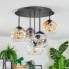 Ripoll Plafondlamp, Kogellampje Amber, Duidelijk, Rookkleurig, 5-lichts