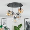 Ripoll Plafondlamp, Kogellampje Amber, Duidelijk, Rookkleurig, 5-lichts