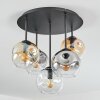 Ripoll Plafondlamp, Kogellampje Amber, Duidelijk, Rookkleurig, 5-lichts