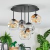 Ripoll Plafondlamp, Kogellampje Amber, Duidelijk, Rookkleurig, 5-lichts