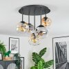 Ripoll Plafondlamp, Kogellampje Amber, Duidelijk, Rookkleurig, 5-lichts