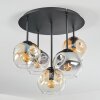Ripoll Plafondlamp, Kogellampje Amber, Duidelijk, Rookkleurig, 5-lichts