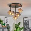 Ripoll Plafondlamp, Kogellampje Amber, Duidelijk, Rookkleurig, 5-lichts