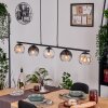 Koyoto Hanglamp, Kogellampje, Hanglamp Amber, Duidelijk, Rookkleurig, 5-lichts