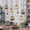 Koyoto Hanglamp, Kogellampje, Hanglamp Amber, Chroom, Duidelijk, Rookkleurig, 8-lichts
