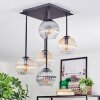 Koyoto Plafondlamp, Kogellampje Amber, Duidelijk, Rookkleurig, 5-lichts