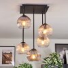 Koyoto Plafondlamp, Kogellampje Amber, Duidelijk, Rookkleurig, 5-lichts